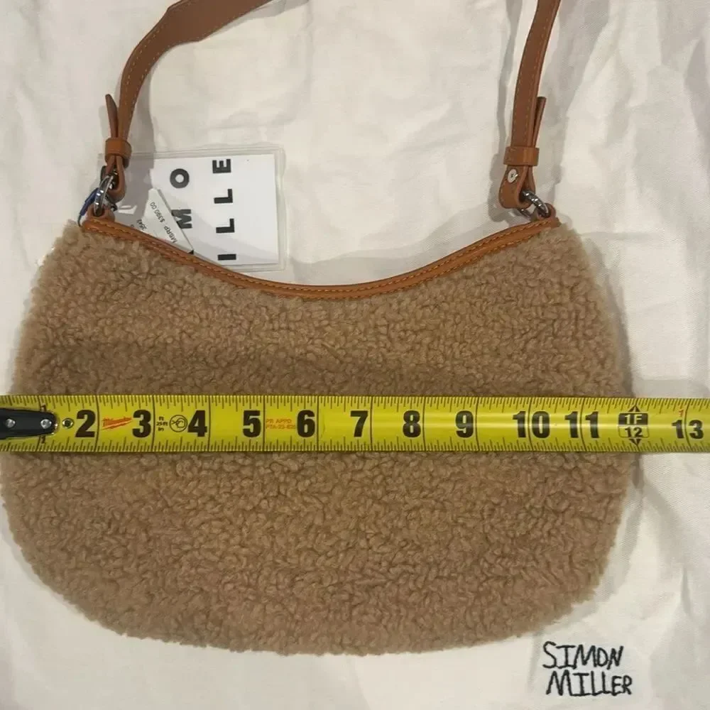 NWT Simon Miller Faux Sherpa Satchel Sasi Handbag Tan